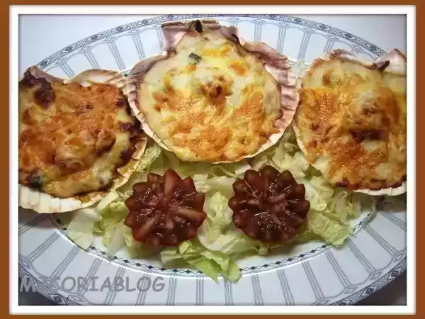 Receta Concha de vieira gratinada