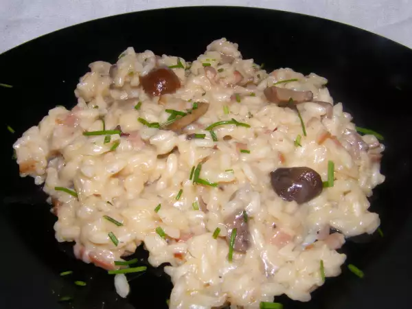Receta Risotto de bacon y setas
