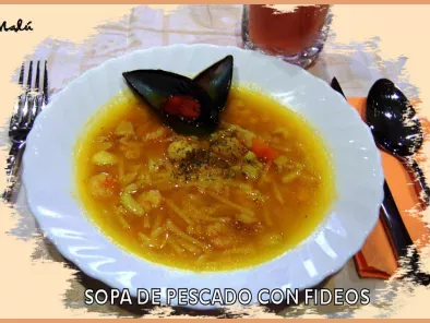 Receta Sopa de pescado con fideos