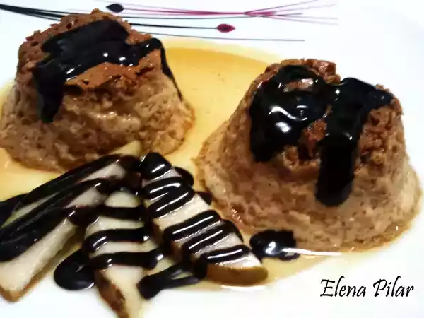 Receta Flanes de peras con chocolate