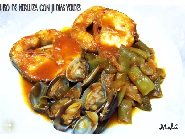 Receta Guiso de merluza con judias verdes