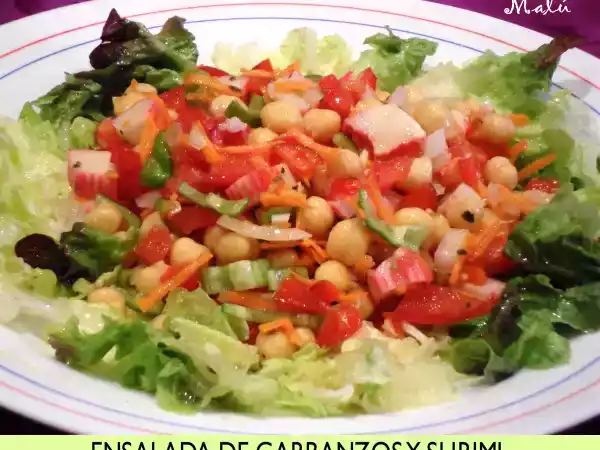 Receta Ensalada de garbanzos y surimi