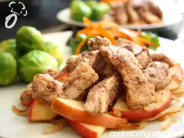 Receta Lomo con manzana