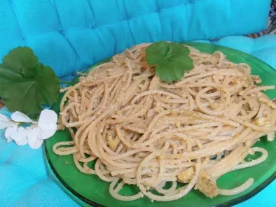 Receta Espaguetis al pesto en el microondas