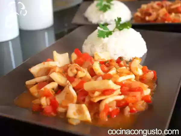 Receta Calamares a la mediterránea