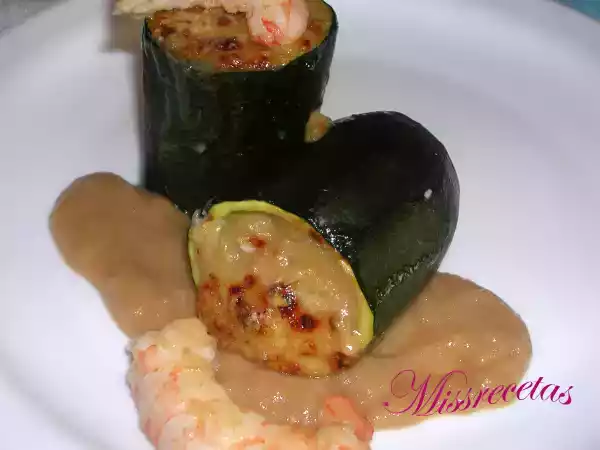 Receta Calabacines rellenos de gambas