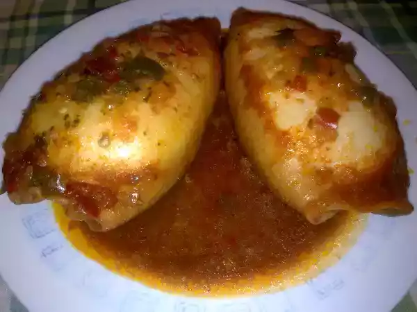 Receta Calamares rellenos en salsa