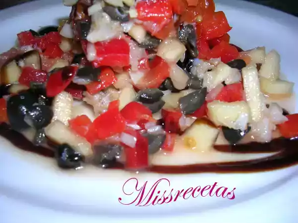 Receta Esqueixada de bacalao.