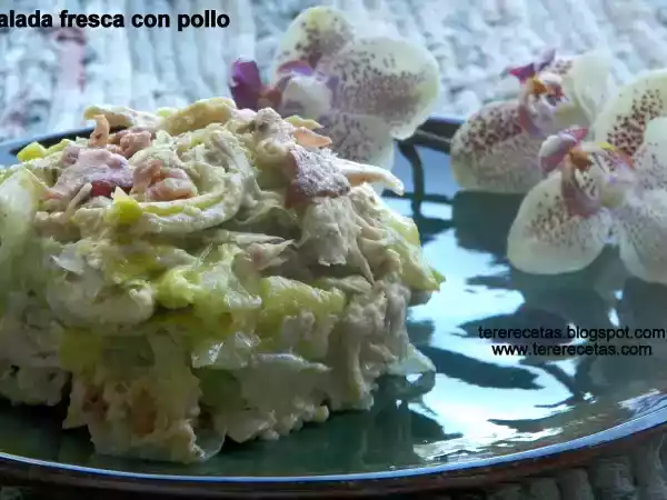 Receta Ensalada fresca con pollo.