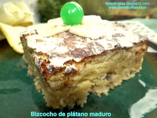 Receta Bizcocho de plátano maduro (banana, cambur).