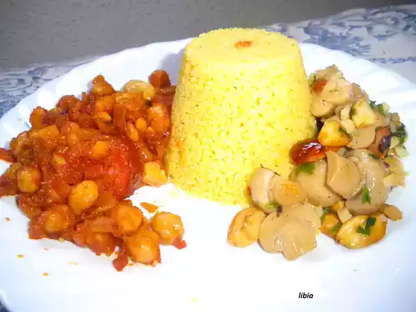 Receta Cuscús con garbanzos mallorquines y champis