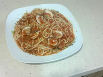 Receta Espaguetis con almejas en salsa muy sabrosa