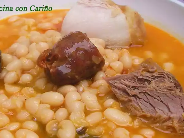 Receta Alubias mini con chorizo y morcilla