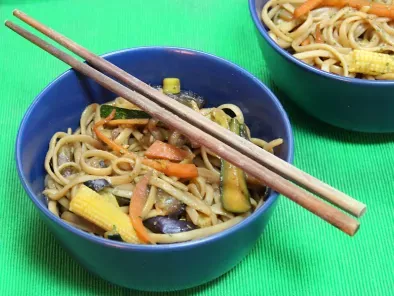 Receta Wok de tallarines y verduras