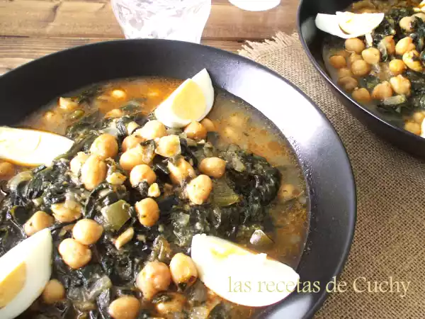 Receta Potaje de garbanzos y espinacas