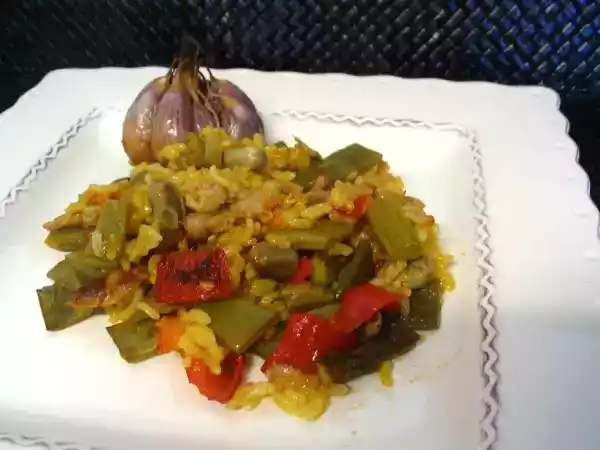 Receta Arroz de magro y verduras