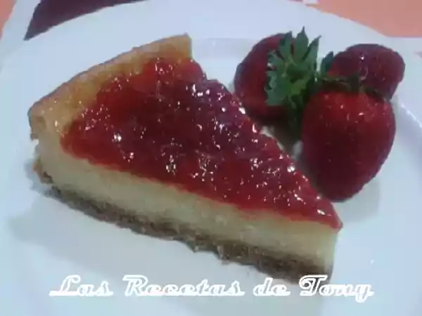 Receta Tarta de queso mascarpone con mermelada de fresa