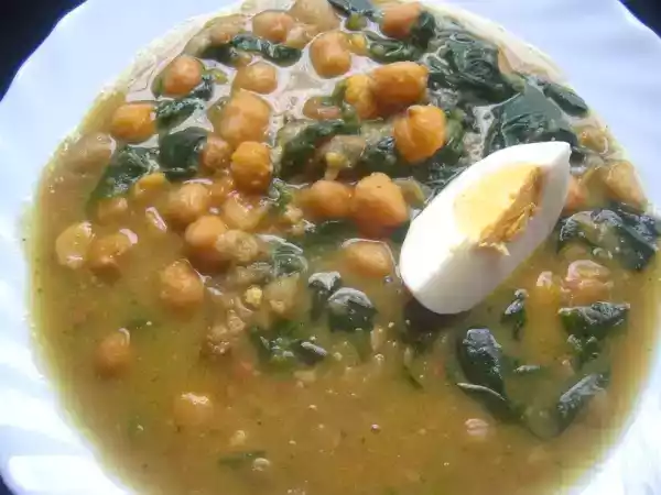 Receta Potaje de garbanzos y espinacas
