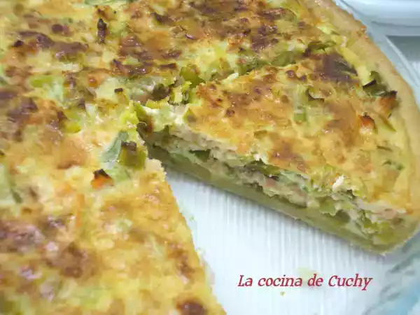 Receta Quiché de puerros y salmón ahumado