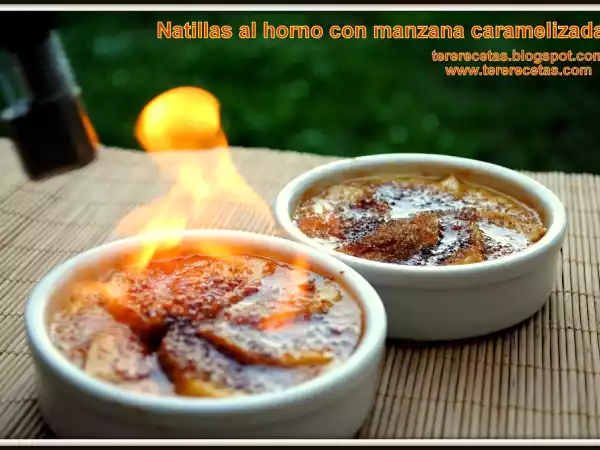Receta Natillas al horno con manzana caramelizada