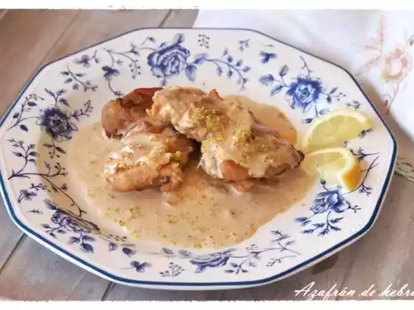 Receta Pollo con salsa de nata y limón