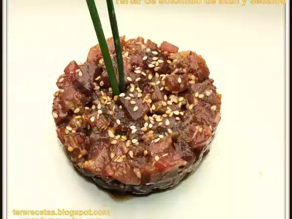 Receta Tartar de solomillo de atún y sésamo.
