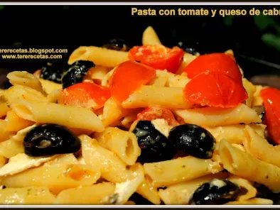 Receta Pasta con tomates cherry y queso de cabra.