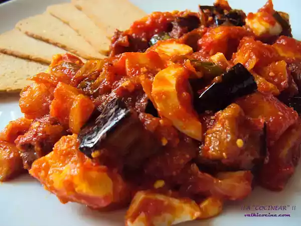 Receta Pisto de berenjenas (con patatas y huevo )