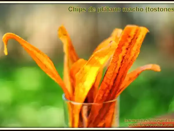 Receta Chips de plátano macho (tostones)