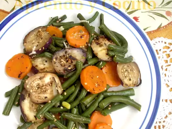 Receta Salteado variado rápido de berenjena