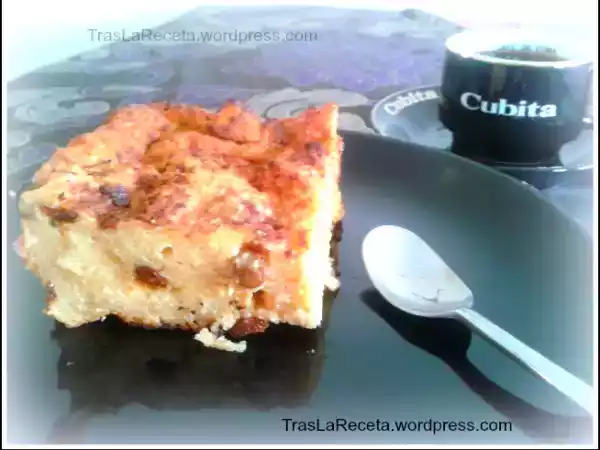 Receta Pudin de pan con pasas y vino dulce