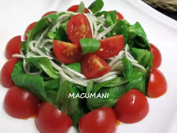 Receta Ensalada de canonigos y gulas