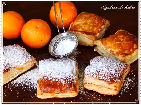Receta Hojaldres rellenos de almendra