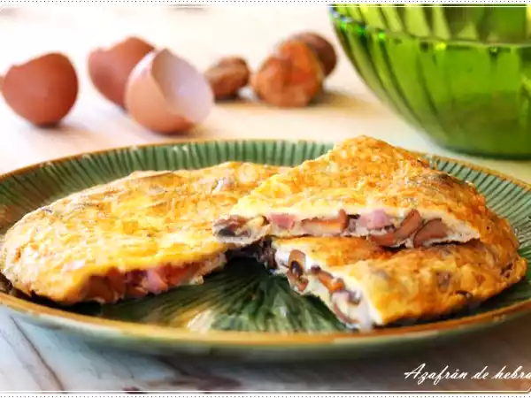 Receta Tortilla de setas y jamón