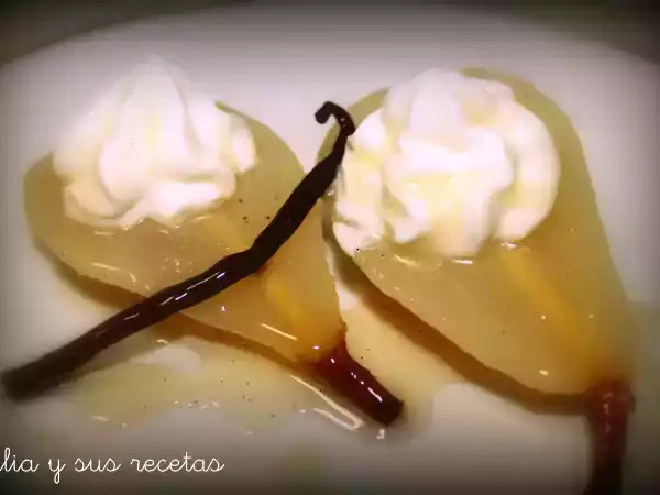 Receta Peras a la vainilla