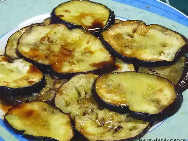 Receta Berenjenas al horno con miel y vinagre de módena.