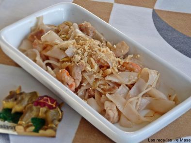 Receta Pad thai de gambas y pollo