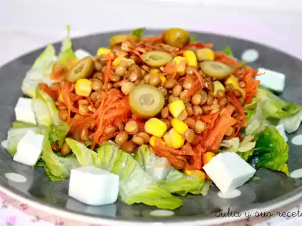 Receta Ensalada de lentejas y queso