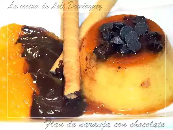 Receta Flan de naranja con chocolate