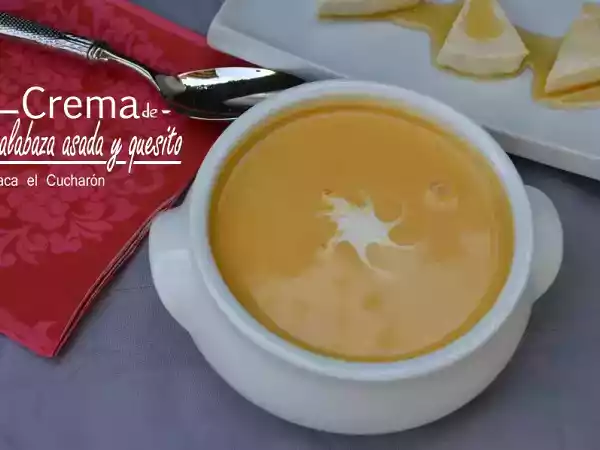 Receta Crema de calabaza asada y quesitos