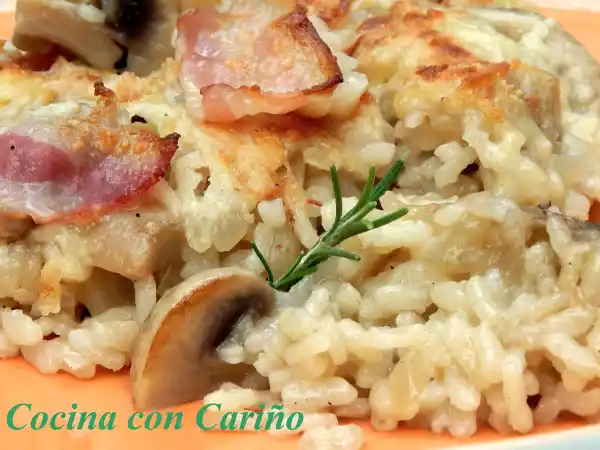 Receta Arroz al horno con champinones