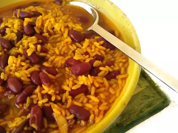 Receta Judias rojas con arroz