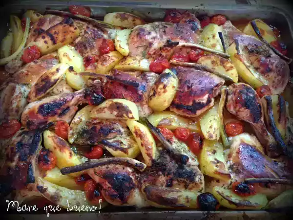 Receta Rustidera de pollo con glaseado de miel, romero y limon (en horno de lena)
