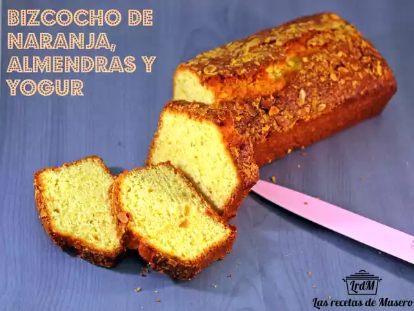 Receta Bizcocho de naranja, almendras y yogur