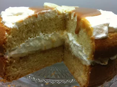 Receta Pastel con nata, dulce de leche y plátanos, banoffee cake