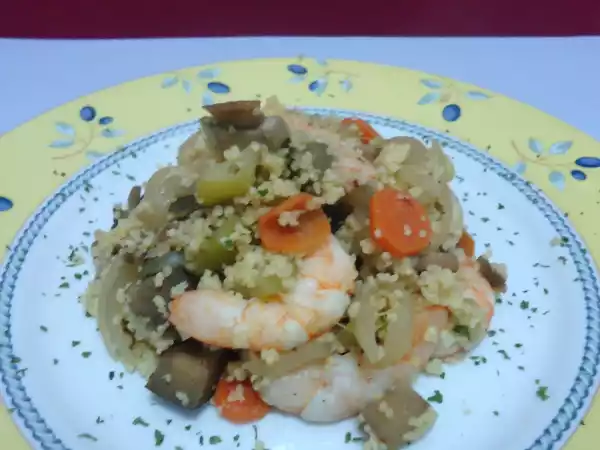 Receta Cuscus de verduras y langostinos