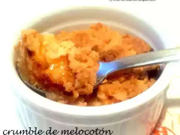 Receta Crumble de melocotón