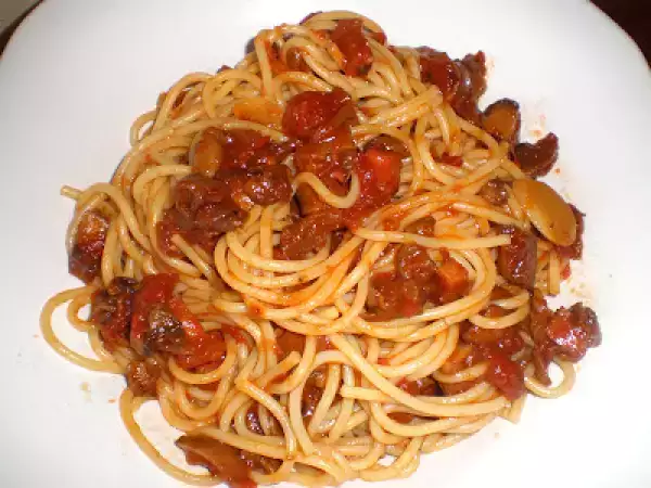 Receta Espaguetis con ragout de setas portobello