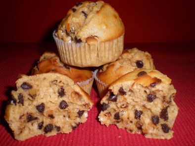 Receta Muffins de mantequilla de cacahuete y chips de chocolate