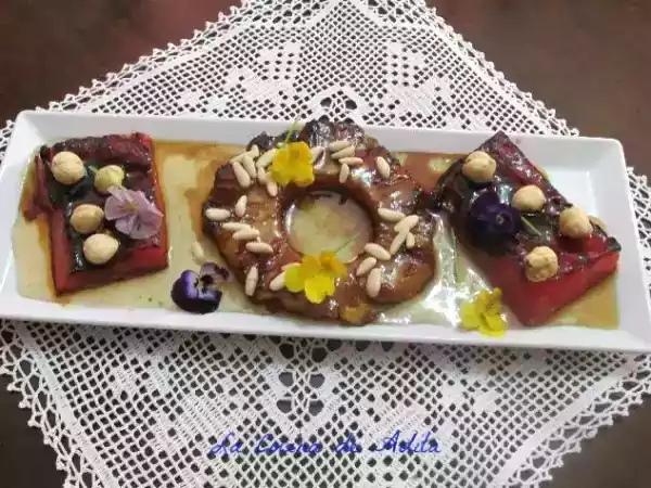 Receta Piña y sandia caramelizada